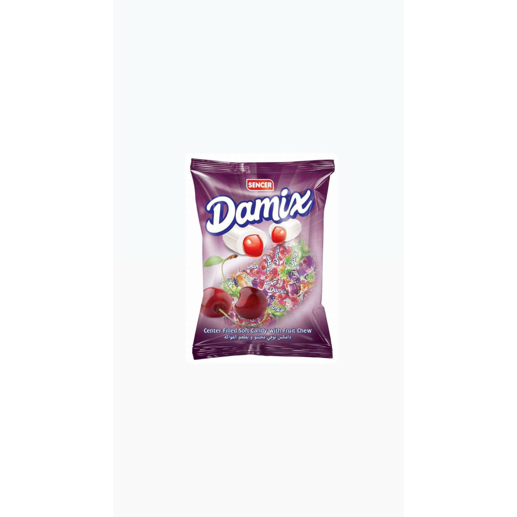 Damix soft center filled toffee assorted 1kg  bag - cherry