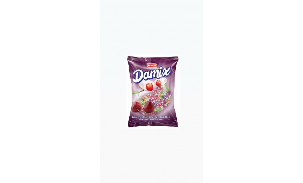 Damix soft center filled toffee assorted 1kg  bag - cherry