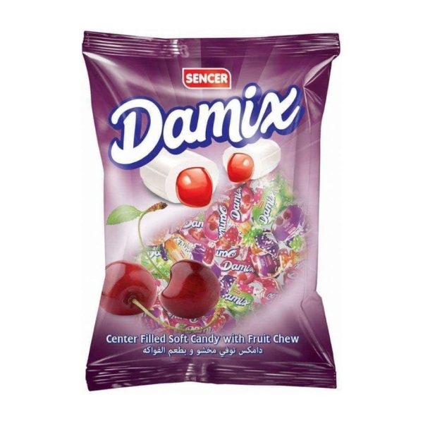 Damix soft center filled toffee assorted 1kg  bag - cherry