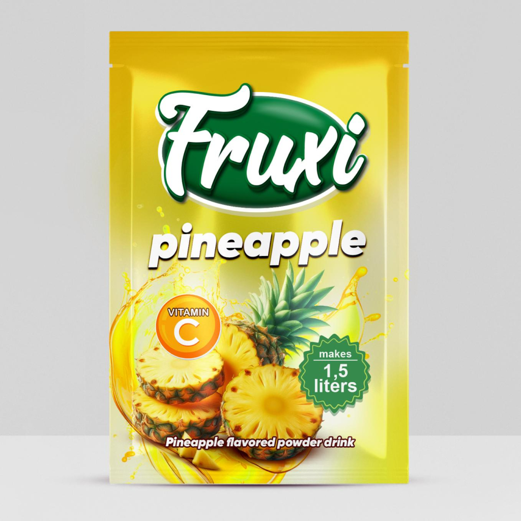 Fruxi flavoured instant powder drink ananas – 9gr/1.5L  sachets 