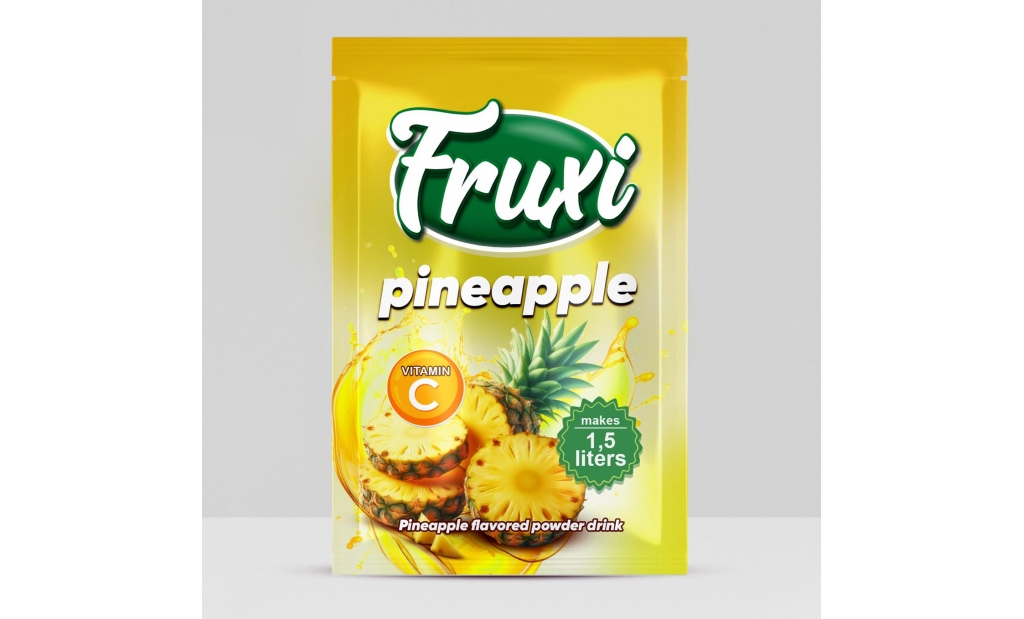 Fruxi flavoured instant powder drink ananas – 9gr/1.5L  sachets 