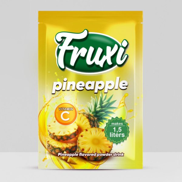 Fruxi flavoured instant powder drink ananas – 9gr/1.5L  sachets 