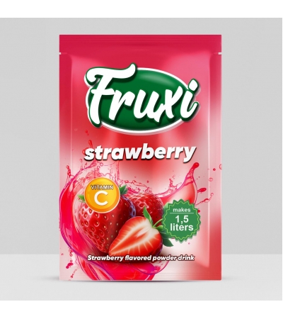 Fruxi flavoured instant powder drink strawberry – 9gr/1.5L  sachets 