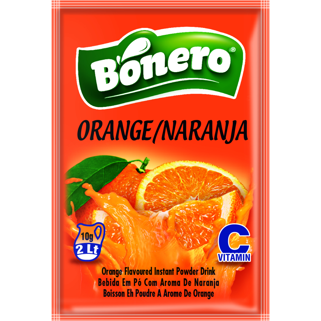 Bonero Orange Flavoured Juice Powder – 9g / 10g Sachets 