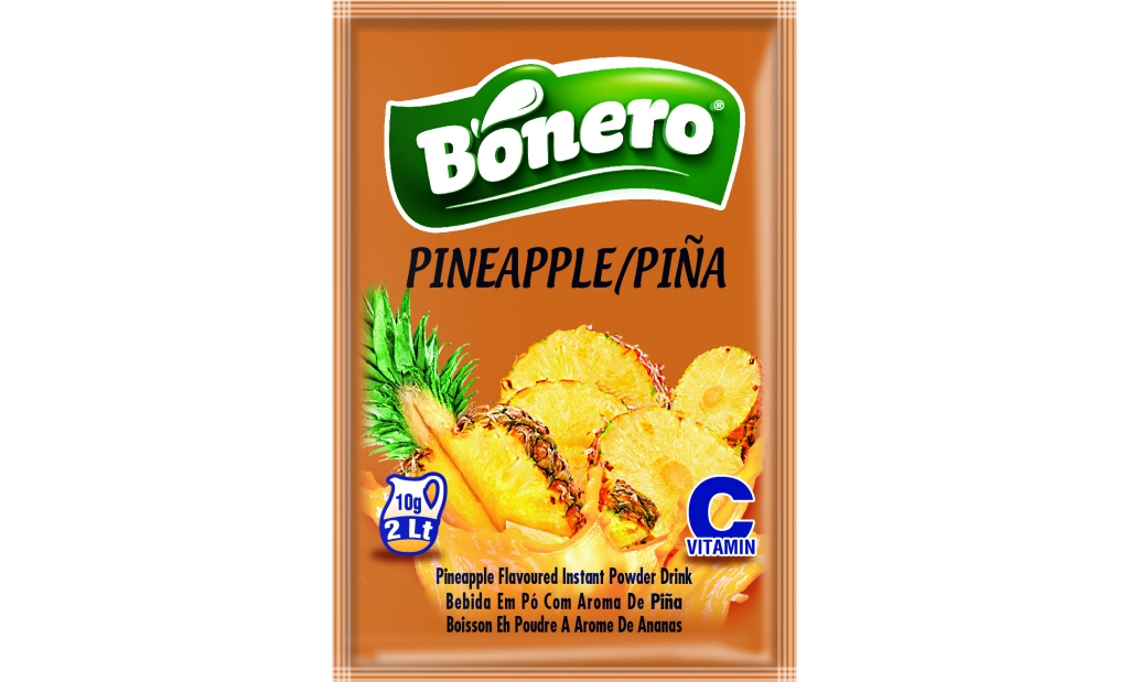 Bonero flavoured instant powder drink pineapple– 10gr/2L  sachets 