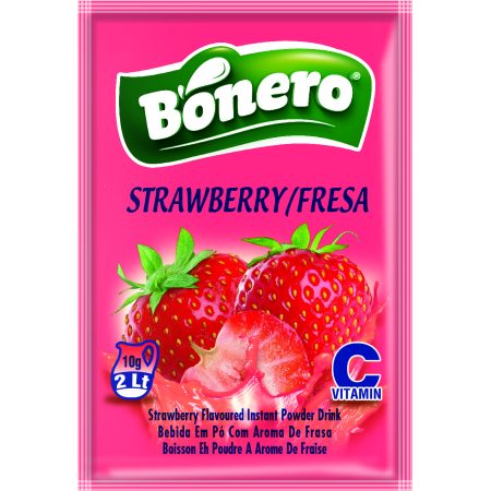 Bonero flavoured instant powder drink strawberry – 10gr/2L  sachets 