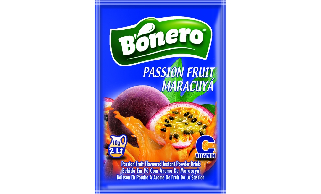 Bonero flavoured instant powder drink passion fuit -10gr/2L  sachets 