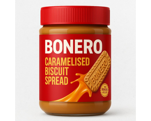 BONERO Biscuit Crunchy Spread Chocolate – An Indulgent Fusion of Silky Chocolate and Crisp Biscuit Texture