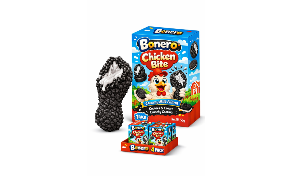 Bonero Chicken Bite Creamy Milk Filling Chocolate with Cookies & Cream Crunchy Coating