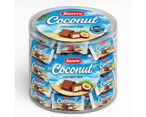 Bonero Coconut Bar 1kg PVC Box | Premium Coconut Candy