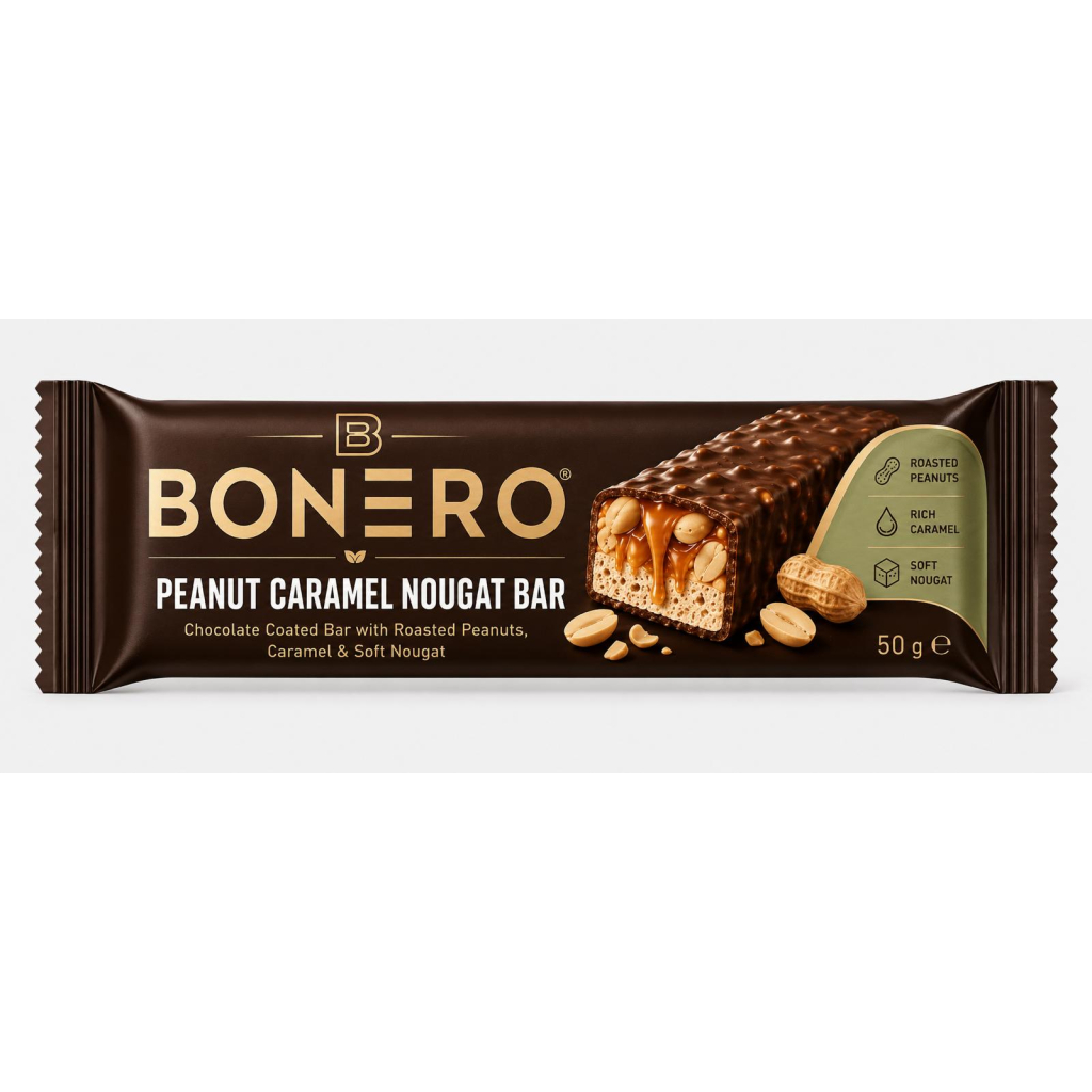 Bonero Peanut Caramel Nougat Bar 50g