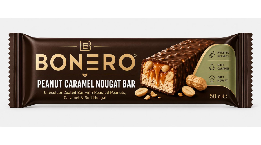 Peanut Caramel Nougat Bar 50g Manufacturer from Turkey
