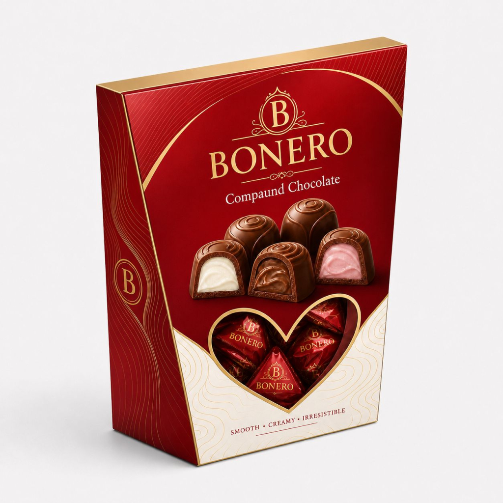 Bonero Red Heart Window Box 250grx10