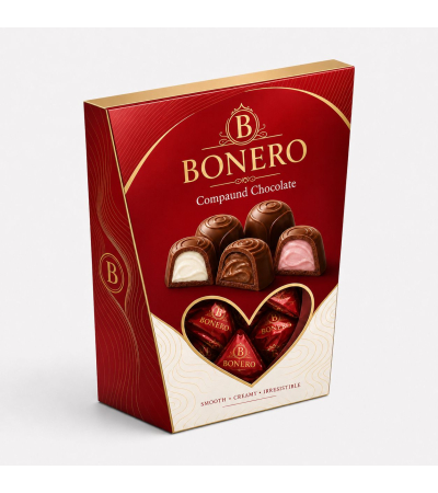 Bonero Red Heart Window Box 250grx10