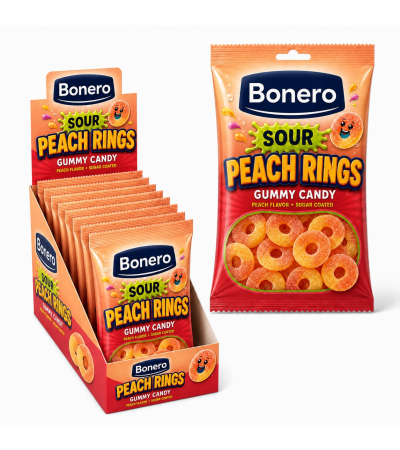 Bonero Sour Peach Rings 80g