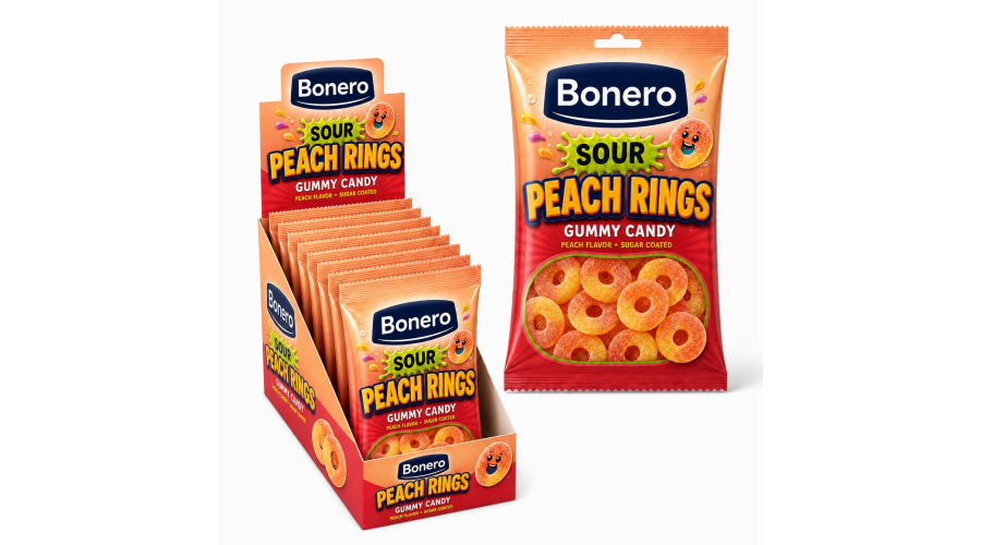 Sour Peach Rings Gummy Manufacturer from Turkey