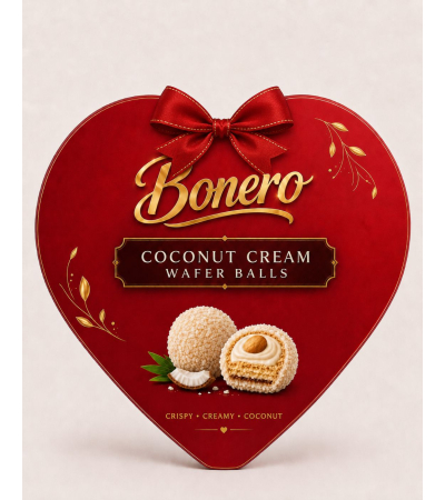 Bonero Heart Coconut Cream Wafer Balls Gift Box