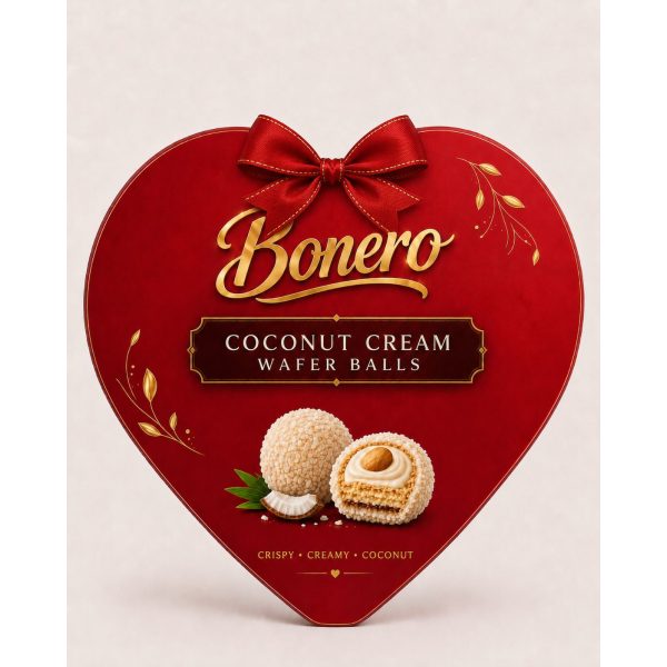 Bonero Heart Coconut Cream Wafer Balls Gift Box