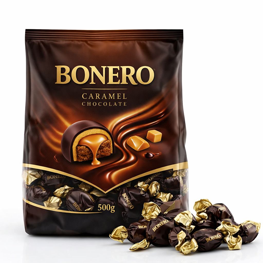 Bonero chocolate  filled caramel double twist