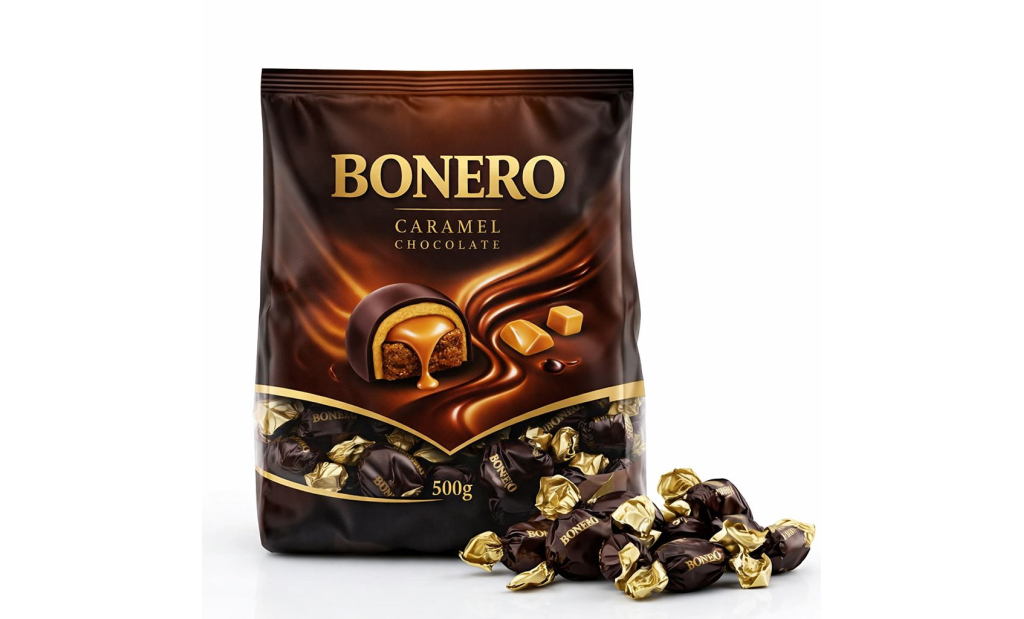 Bonero chocolate  filled caramel double twist