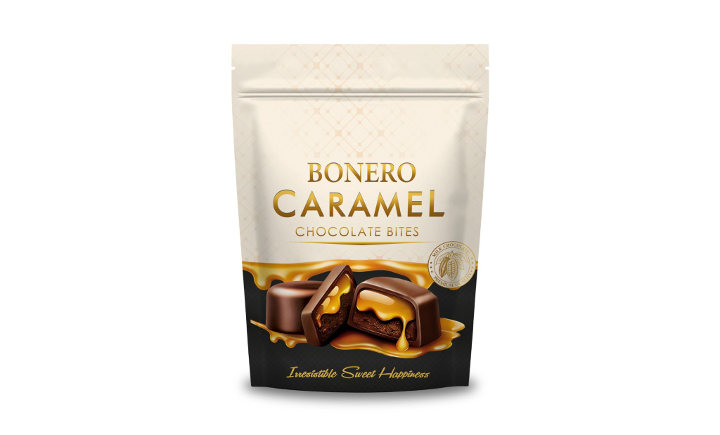Bonero Chocolate Coated Caramel Doypack 