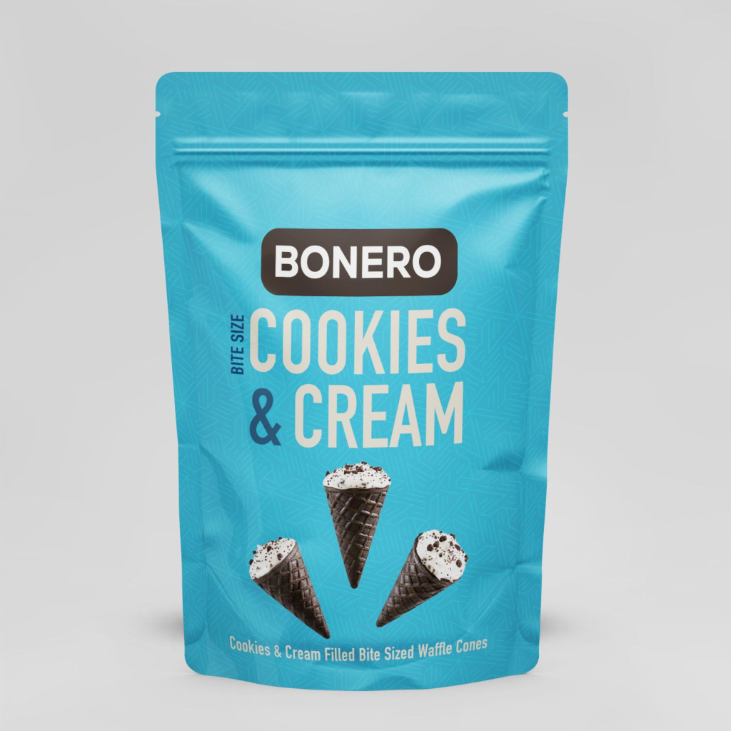 BONERO Cookies & Cream Filled Waffle Cone
