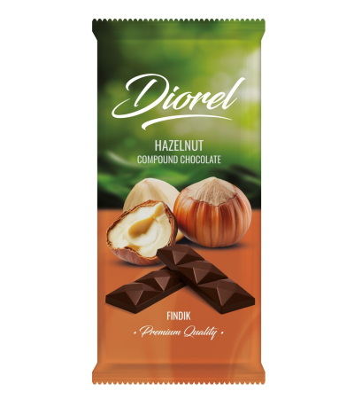 Diorel Hazelnut Compound Chocolate Tablet 80g