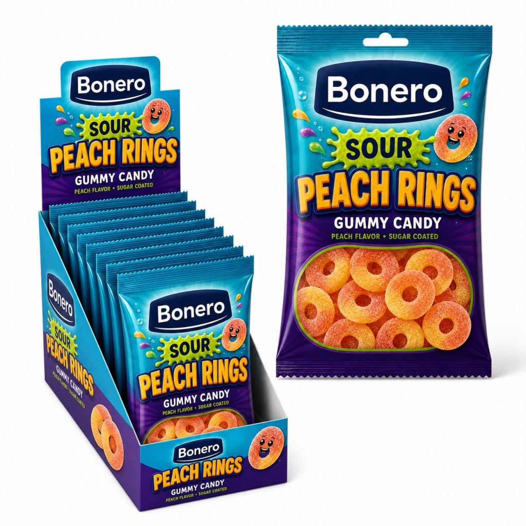 Bonero Sour Peach Rings 80g