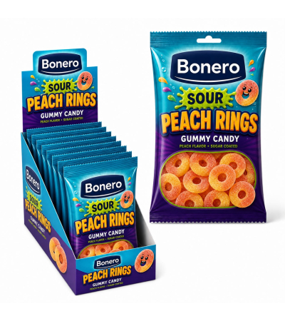 Bonero Sour Peach Rings 80g