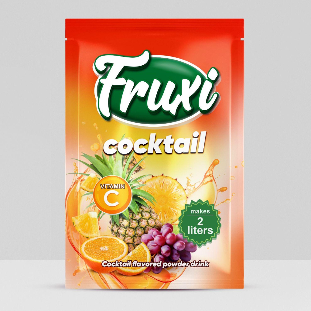 Fruxi flavoured instant powder drink cocktail – 9gr/1.5L  sachets 
