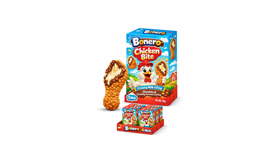 Bonero Chicken Bite Creamy Milk Filling Chocolate with Crunchy Caramel Coating