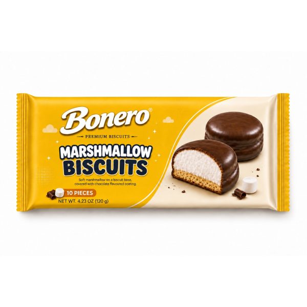 Bonero Marshmallow Biscuits – 120 g, 10 Pieces