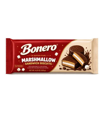Bonero Marshmallow Sandwich Biscuits – 120 g, 10 Pieces