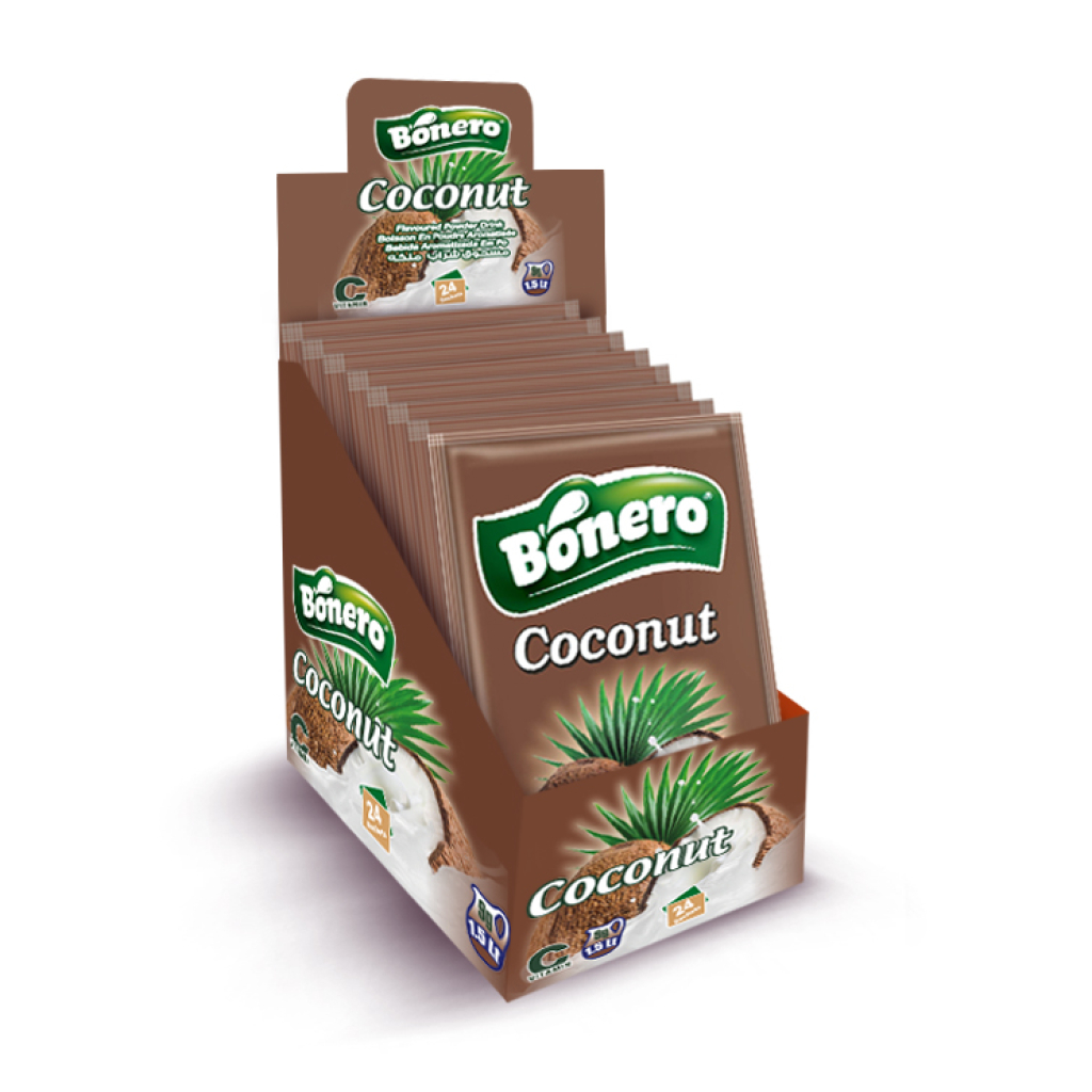 Bonero coconut flavored instant powder drink – 9g/1.5L sachets