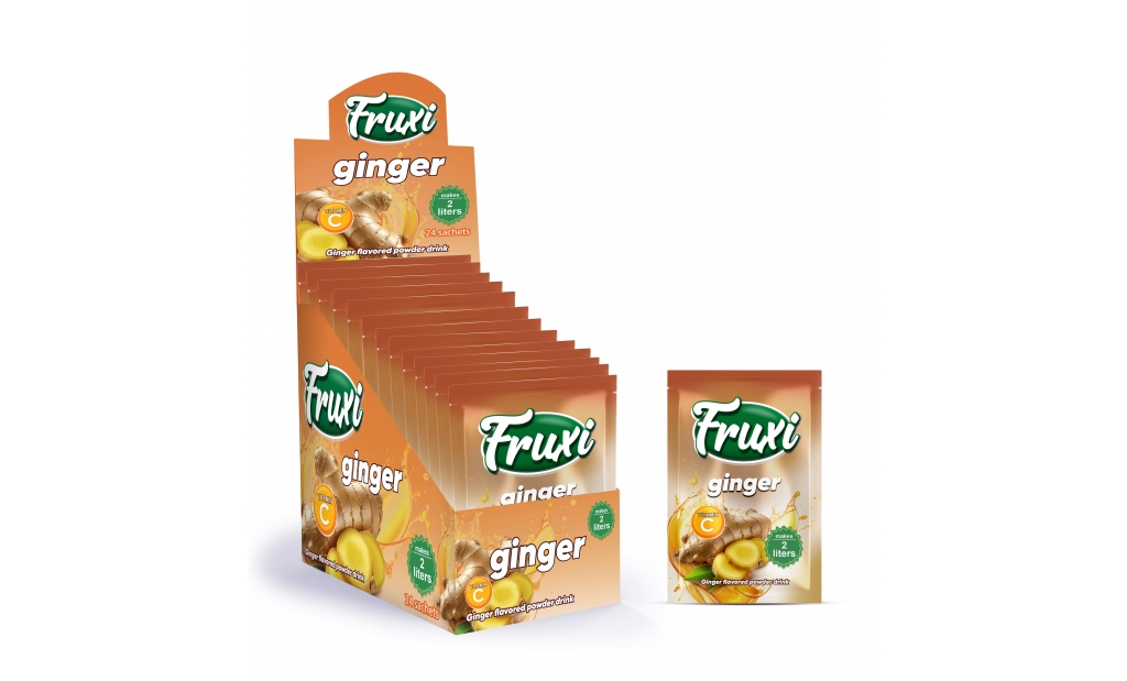 Fruxi instant juice powder drink ginger – 9g / 10g sachets 