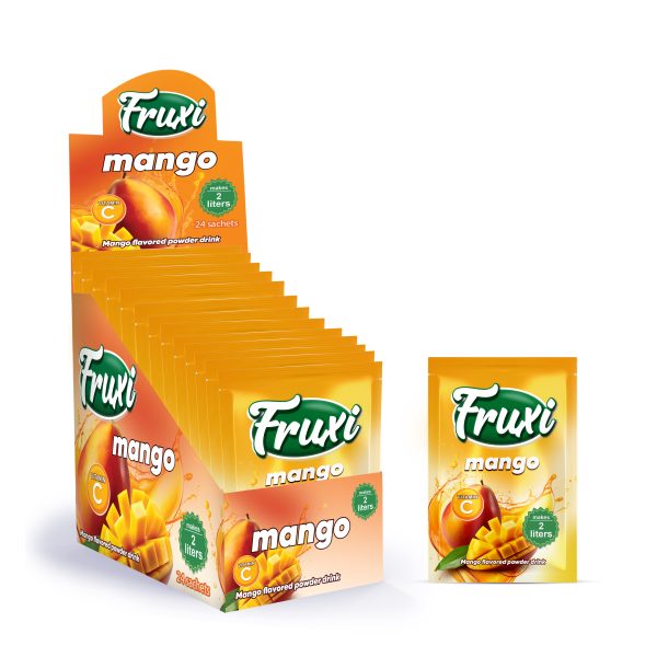 Fruxi instant juice powder drink mango flavour  – 9g / 10g sachets – Turkish Supplier for Export &amp; Wholesale