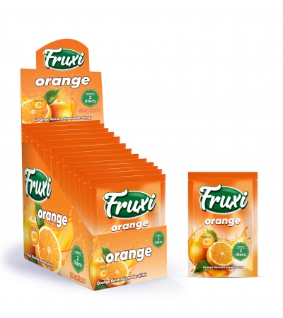 Fruxi instant powder drink orange 10gr for 2L sachets 