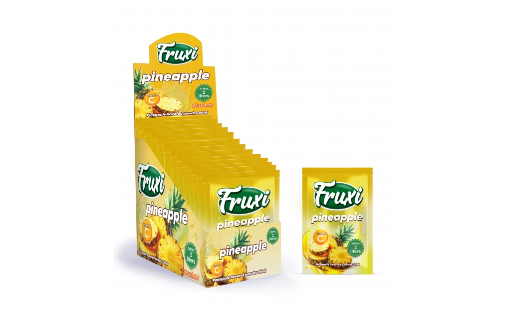 Fruxi instant powdered drink pineapple flavoured 10gr sachets 