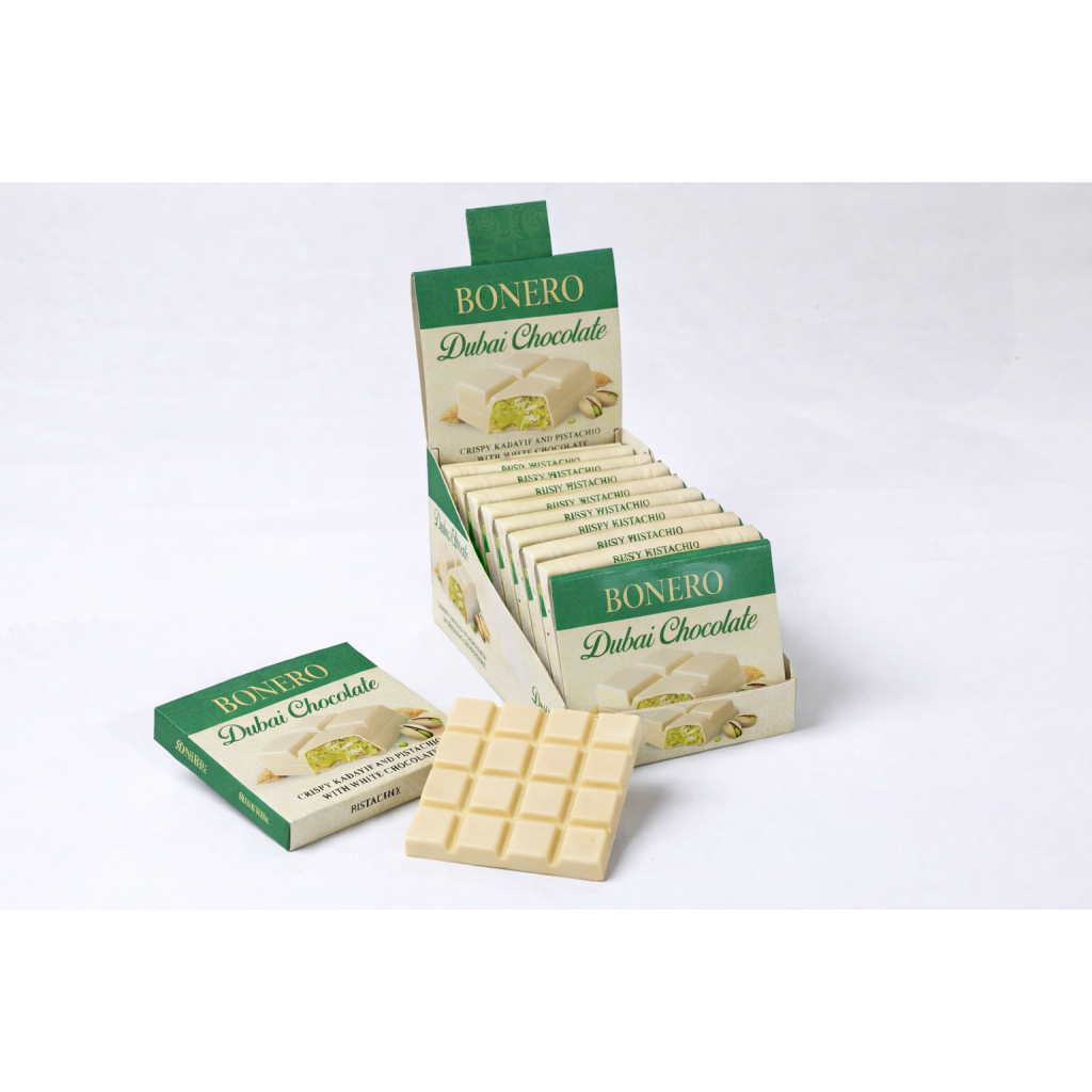 Dubai Chocolate Crispy Kadayif & Pistachio with white Chocolate