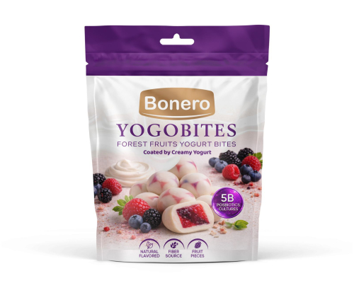 BONERO YOGOBITES Forest Fruits Yogurt Bites coted by creamy yogurt