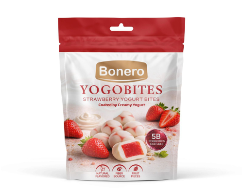 BONERO YOGOBITES  STRAWBERRY yogurt bites coted by creamy yogurt